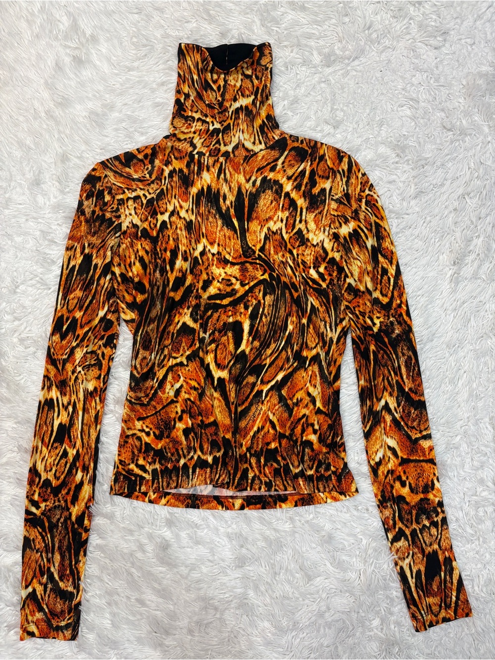 Just Cavalli Leopard Print Turtleneck Top